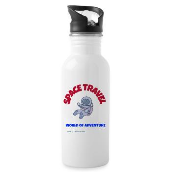 Space - Trinkflasche mit integriertem Trinkhalm - Weiß - Rechts