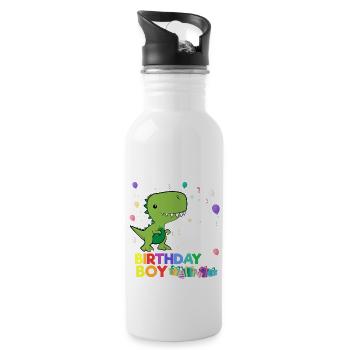 Rawr I'm 2 Cute Dinosaur Birthday Gift - Trinkflasche mit integriertem Trinkhalm - Weiß - Rechts