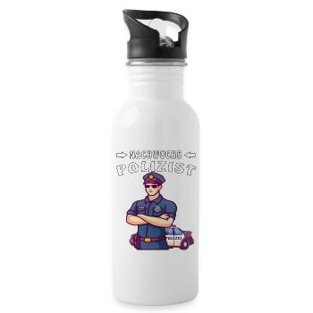 NACHWUCHS POLIZIST - Trinkflasche mit integriertem Trinkhalm - Weiß - Rechts