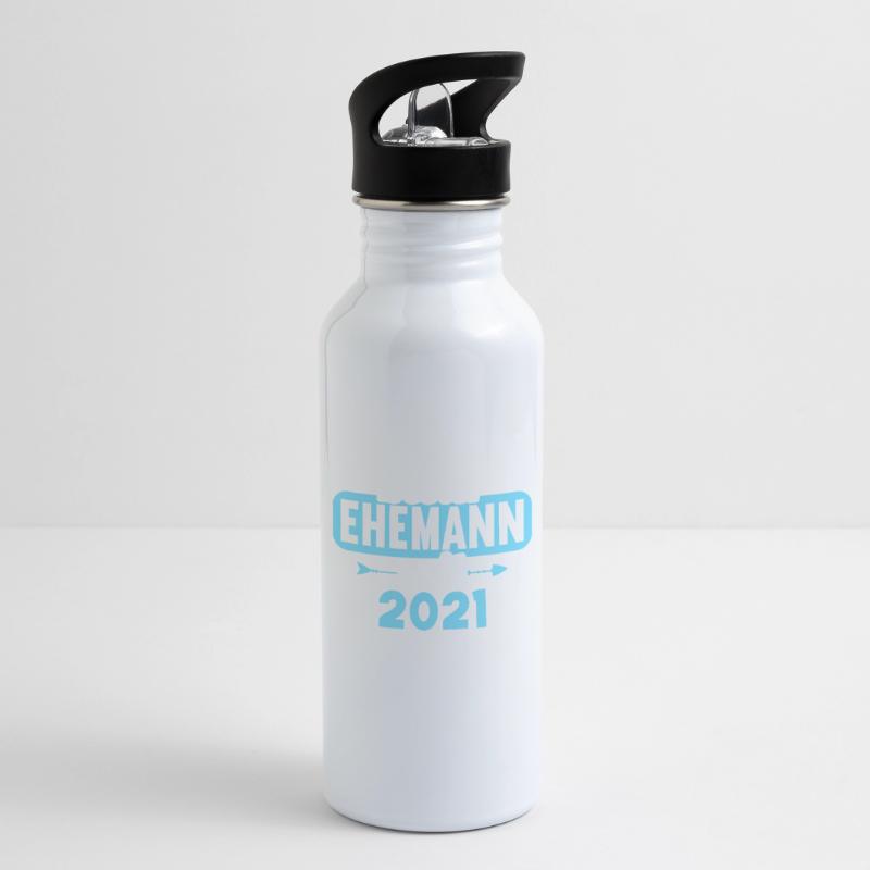 Beste Ehefrau Bester Ehemann seit 2021 Trinkflasche mit integriertem Trinkhalm