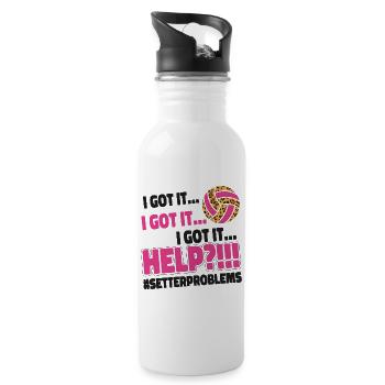 Volleyball Player Team Setter - Water bottle with straw - white - Right