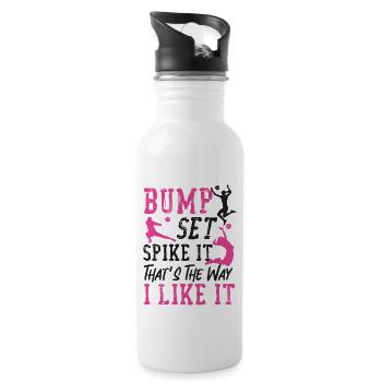 Volleyball Player Team Bump Set - Water bottle with straw - white - Right