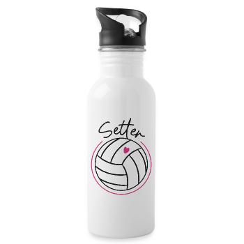 Volleyball Player Team Setter - Water bottle with straw - white - Right
