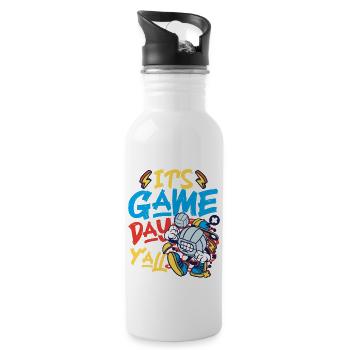 Volleyball Player Team It's Game - Trinkflasche mit integriertem Trinkhalm - Weiß - Rechts