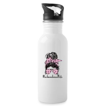 Taekwondo Aunt Proud Taekwondo Aunt Gift - Water bottle with straw - white - Right