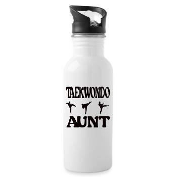 Proud Taekwondo Aunt Taekwondo Aunt Gift - Water bottle with straw - white - Right