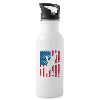 Kayak USA Flag Drôle American Canoe Kayak - Gourde avec paille intégrée - blanc - Droite