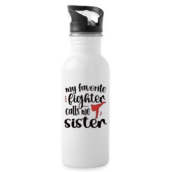 Taekwondo Sister Proud Taekwondo Sister - Water bottle with straw - white - Right