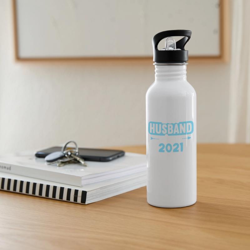 Beste Ehefrau Bester Ehemann seit 2021 Trinkflasche mit integriertem Trinkhalm
