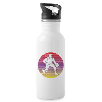Basketball Basketballliebhaber Basketballer Verein - Trinkflasche mit integriertem Trinkhalm - Weiß - Rechts