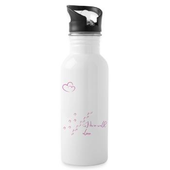 Mädchen, Reiter, Pferde - Never walk alone - Trinkflasche mit integriertem Trinkhalm - Weiß - Rechts