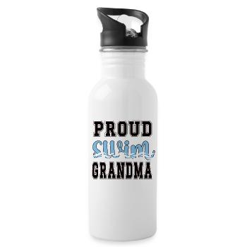 Best Swimming Grandma Grandmother Swimmer Swimming Grandma - Water bottle with straw - white - Right