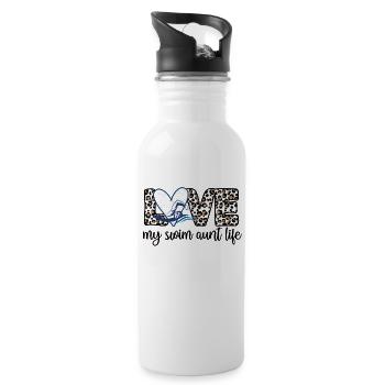 Best Swimming Aunt Aunt Swimmer Swimming Aunt - Water bottle with straw - white - Right
