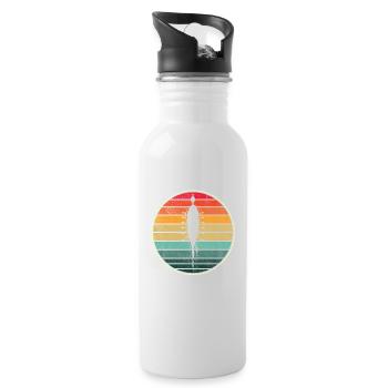 Retro Rudern Crew Boot Vintage Rower Row Team Spaß - Trinkflasche mit integriertem Trinkhalm - Weiß - Rechts