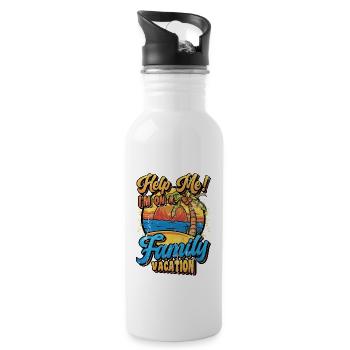 Help me, fun family holiday 2022 - Water bottle with straw - white - Right