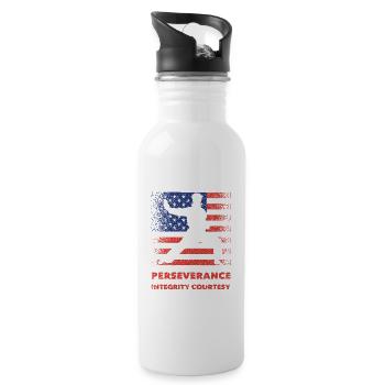 Kühle amerikanische Flagge USA Taekwondo - Trinkflasche mit integriertem Trinkhalm - Weiß - Rechts