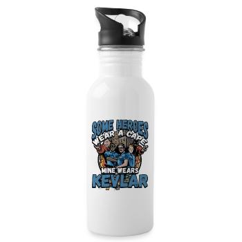 Law Enforcment Design for a Police Officer - Water bottle with straw - white - Right