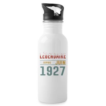 Légendaire Depuis Juin 1927 Anniversaire Cadeau - Gourde avec paille intégrée - blanc - Droite