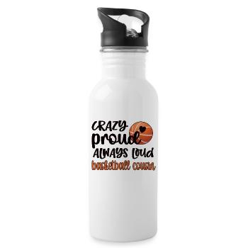 Proud Basketball Cousin Basketball Player Cousin - Water bottle with straw - white - Right