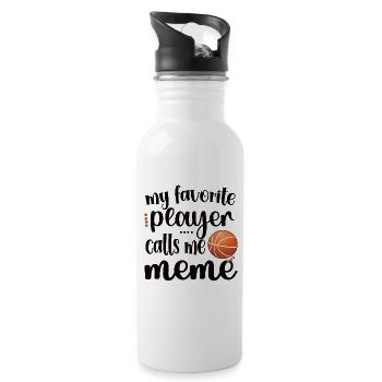 Meme Grand-mère de basket-ball joueur de basket-ball Meme - Gourde avec paille intégrée - blanc - Droite