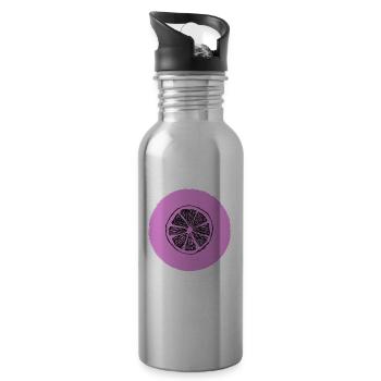 Orange lemon - Water bottle with straw - silver - Right