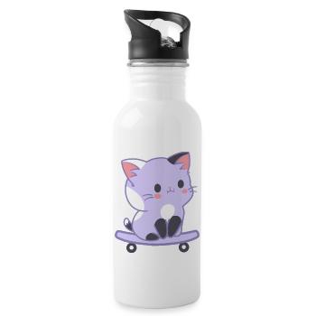 patineur Cat - Gourde avec paille intégrée - blanc - Droite