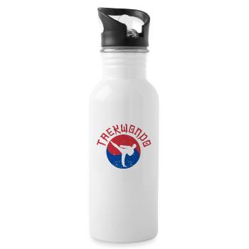 Tae Kwon Do Eum Yang Funny Taekwondo Koreanische - Trinkflasche mit integriertem Trinkhalm - Weiß - Rechts
