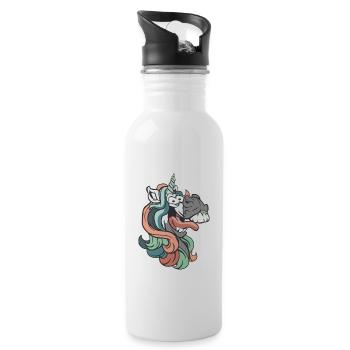 Licorne Licorne Je ne suis pas folle - Gourde avec paille intégrée - blanc - Droite