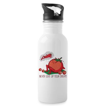 Hobby Gardener Sport Chili Pepper Tomato Bodybuilder - Water bottle with straw - white - Right