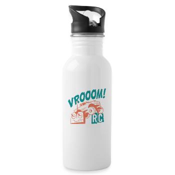 Vrooom! Leidenschaft RC Auto - Trinkflasche mit integriertem Trinkhalm - Weiß - Rechts