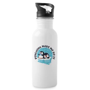 Penguins made me do it Sea Bird King Emperor - Water bottle with straw - white - Right