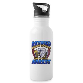 Law Enforcement Design for a Police Officer - Water bottle with straw - white - Right