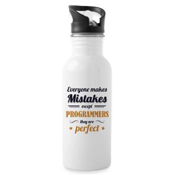 Programmers are Perfect Engineer Coder Software - Water bottle with straw - white - Right