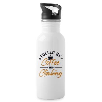 Fueled by Coffee and Climbing Bouldering Sport - Water bottle with straw - white - Right