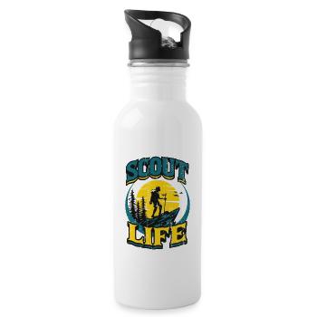 Scout Life Scout Camping Outdoor Scout - Gourde avec paille intégrée - blanc - Droite