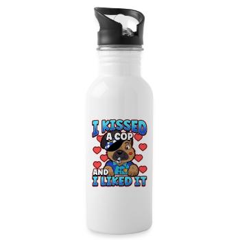 Law Enforcement Design for a Police Officer - Water bottle with straw - white - Right