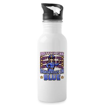Law Enforcement Design for a Police Officer - Water bottle with straw - white - Right