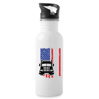 USA Truck - Water bottle with straw - white - Right