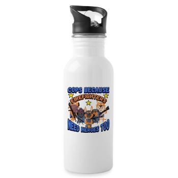 Law Enforcement Design for a Police Officer - Water bottle with straw - white - Right
