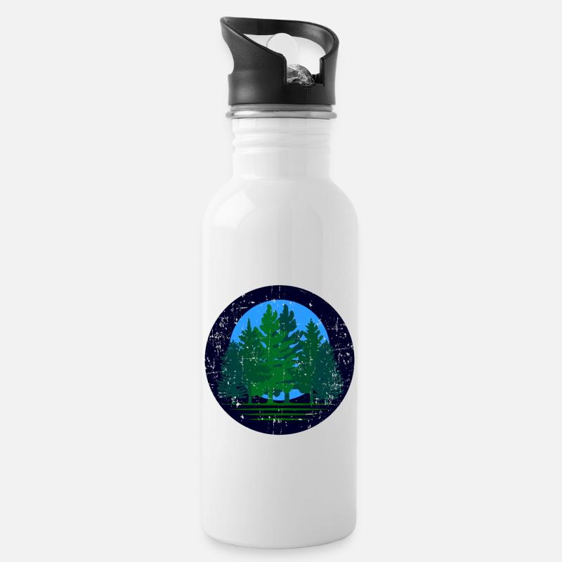 Arbre - Gourde avec paille intégrée - blanc