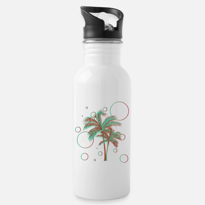 Baum - Trinkflasche mit integriertem Trinkhalm - Weiß
