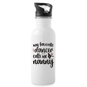 Proud Dance Nanny Grandma By Dancer Dancing Nanny - Water bottle with straw - white - Right