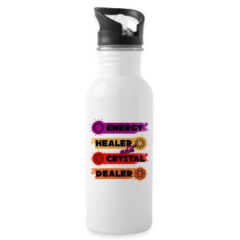Energiemedizin Heilen Positive Energie Kristalle - Trinkflasche mit integriertem Trinkhalm - Weiß - Rechts
