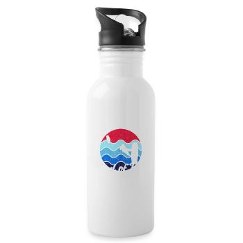 Ich bin ein Wind- und Kitesurfing-Junge Kitesurfer - Trinkflasche mit integriertem Trinkhalm - Weiß - Rechts