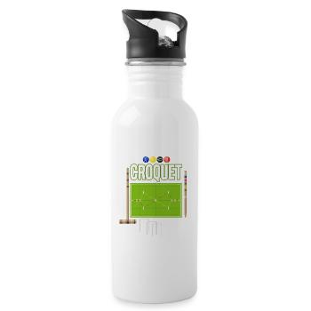 Croquet Player Garden Croquet & Golf GoldSport - Water bottle with straw - white - Right