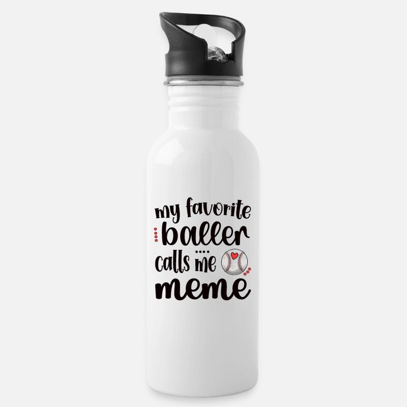 Stolze Meme Oma Von Baseballspieler Baseball Meme - Trinkflasche mit integriertem Trinkhalm - Weiß