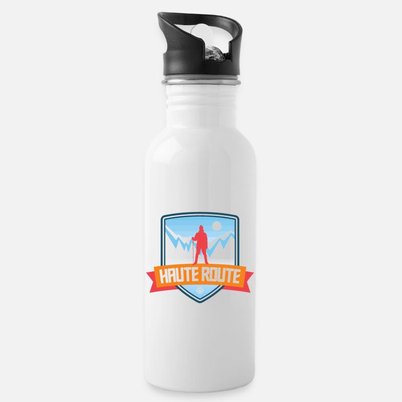 Kungsleden - Sweden - Water bottle with straw - white