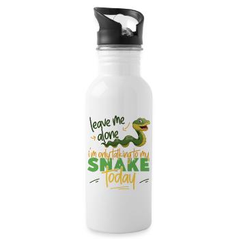 Snake Serpent Leave Me Alone I'm - Trinkflasche mit integriertem Trinkhalm - Weiß - Rechts