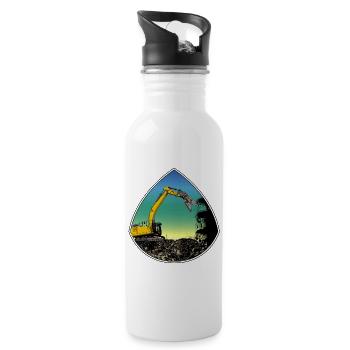 Tear-off excavator - Water bottle with straw - white - Right