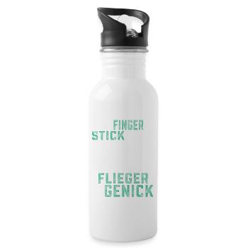 Flieger Stick Modellfugzeug Modellflug Pilot - Trinkflasche mit integriertem Trinkhalm - Weiß - Rechts
